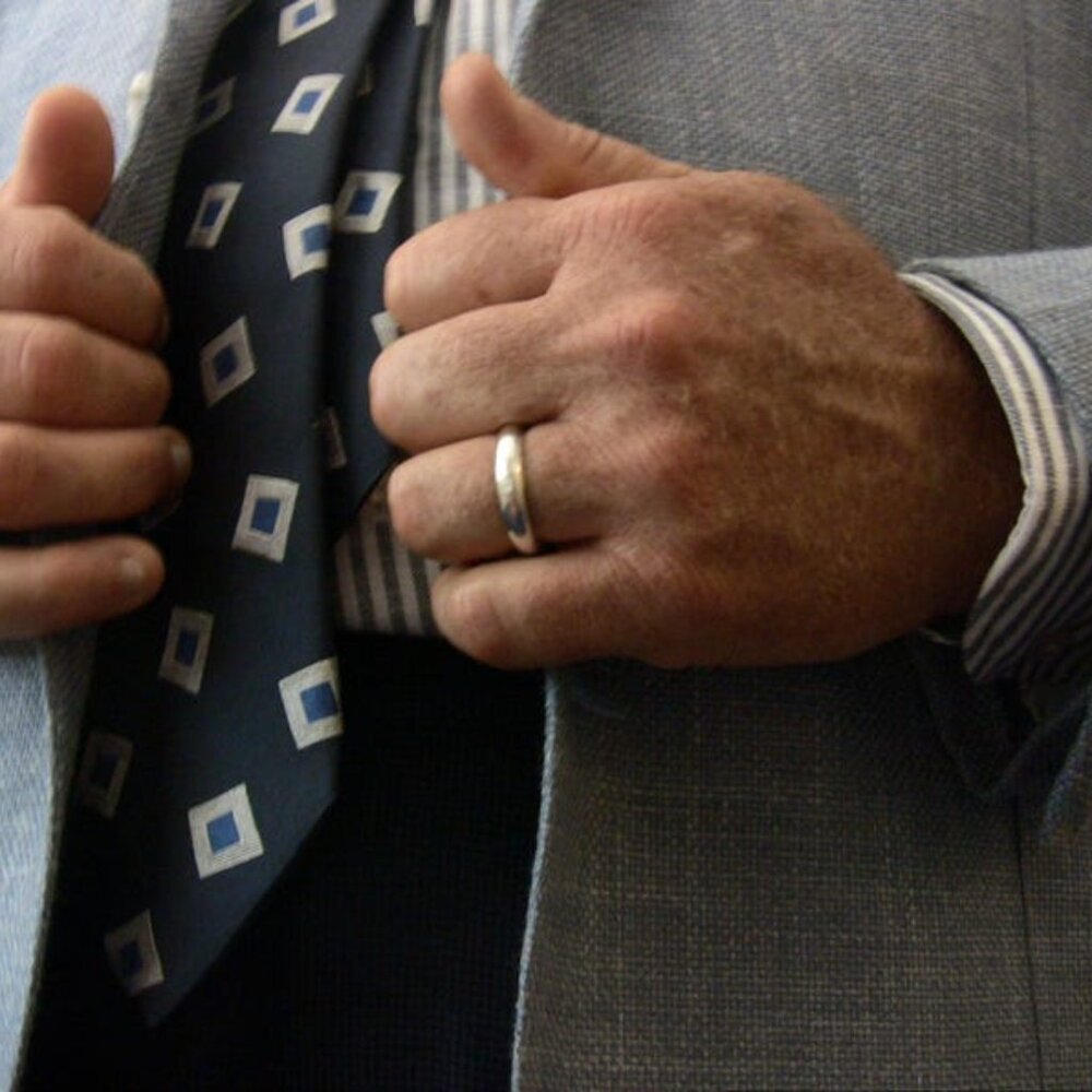 Pure Silver Ring, fine silver .999+, size 9.5 - 5mm band